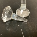 2 Signed Oleg Cassini Bottle Stoppers Crystal Face