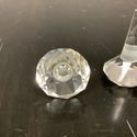 2 Signed Oleg Cassini Bottle Stoppers Crystal Face