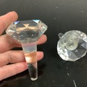2 Signed Oleg Cassini Bottle Stoppers Crystal Face