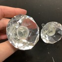 2 Signed Oleg Cassini Bottle Stoppers Crystal Face