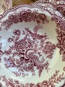 6 Dessert Fruit Bowls Crown Ducal Bristol Red Pink