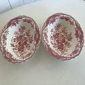 2 Oval Vegetable Serving Bowls Crown Ducal Bristol