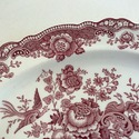 Crown Ducal Bristol Platter Red Pink Transferware 