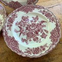 8 Crown Ducal Bristol Dinner Plates Red Pink Trans
