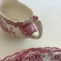 Crown Ducal Bristol Gravy Boat w Under Plate Red P