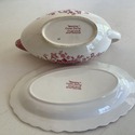 Crown Ducal Bristol Gravy Boat w Under Plate Red P