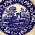 5 Spode Blue Tower Dinner Plates 10.75" Vintage En