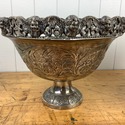 Pair Footed Mixed Metal Silver Gold Pedestal Bowls