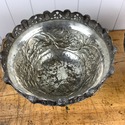 Pair Footed Mixed Metal Silver Gold Pedestal Bowls