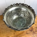 Pair Footed Mixed Metal Silver Gold Pedestal Bowls