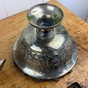 Pair Footed Mixed Metal Silver Gold Pedestal Bowls
