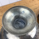 Pair Footed Mixed Metal Silver Gold Pedestal Bowls