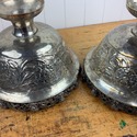 Pair Footed Mixed Metal Silver Gold Pedestal Bowls