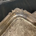 Vintage Silverplate Serving Tray Great Patina Shel
