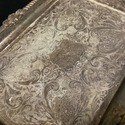Vintage Silverplate Serving Tray Great Patina Shel