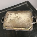 Vintage Silverplate Serving Tray Great Patina Shel