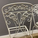 4 Wrought Iron Garden Chairs Set Floral Vine Intri