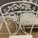 4 Wrought Iron Garden Chairs Set Floral Vine Intri