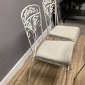 4 Wrought Iron Garden Chairs Set Floral Vine Intri