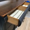 Antique Oak Sideboard Server Painted Black Oak Top