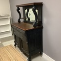 Antique Oak Sideboard Server Painted Black Oak Top