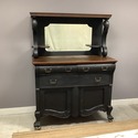 Antique Oak Sideboard Server Painted Black Oak Top