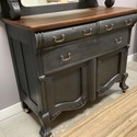 Antique Oak Sideboard Server Painted Black Oak Top