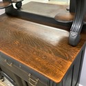 Antique Oak Sideboard Server Painted Black Oak Top