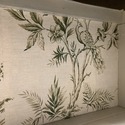 Painted Canvas Off White Wood China Cabinet Drexel