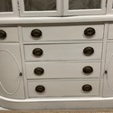 Painted Canvas Off White Wood China Cabinet Drexel