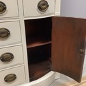 Painted Canvas Off White Wood China Cabinet Drexel