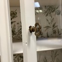 Painted Canvas Off White Wood China Cabinet Drexel