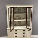 Painted Canvas Off White Wood China Cabinet Drexel