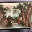 Vintage Oil Painting Asian Chinese Landscape Mount
