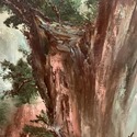 Vintage Oil Painting Asian Chinese Landscape Mount