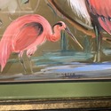3 Vintage Asian Water Fowl Bird Paintings Gold Foi