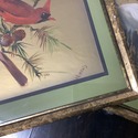3 Vintage Asian Water Fowl Bird Paintings Gold Foi