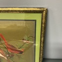Vintage Red Cardinals Bird Painting Gold Foil Fram
