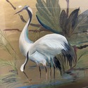 Vintage Asian Water Fowl Bird Painting Gold Foil F
