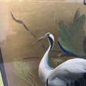 Vintage Asian Water Fowl Bird Painting Gold Foil F