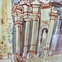 Signed Francis McCarthy Watercolor Painting Cathed