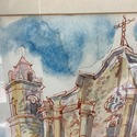Signed Francis McCarthy Watercolor Painting Cathed