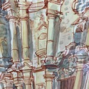 Signed Francis McCarthy Watercolor Painting Cathed