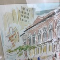 Signed Joe Baker Watercolor Painting Academy of Mu