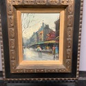Vintage Paris France Street Scene Chunky Wood Fram