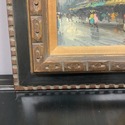 Vintage Paris France Street Scene Chunky Wood Fram