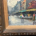 Vintage Paris France Street Scene Chunky Wood Fram