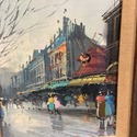 Vintage Paris France Street Scene Chunky Wood Fram