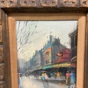 Vintage Paris France Street Scene Chunky Wood Fram