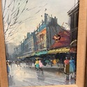 Vintage Paris France Street Scene Chunky Wood Fram